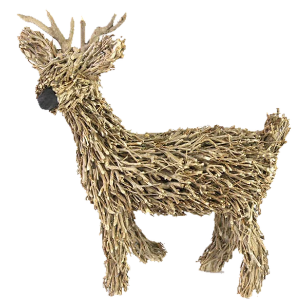 Handmade twig deer figurine